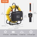 Pipeline Inspection Camera With DVR Function, IP68 Camera With 12 Adjustable LEDs, A 16 GB SD Card For Sewer Line, Home, Duct Drain Pipe Plumbing - Image 3