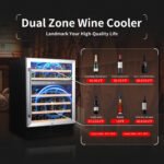 Wine Cabinet 24 Dual Zone Inch Wine Refrigerator 46 Bottles Built-in Wine Refrigerator - Image 5