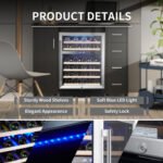 Wine Cabinet 24 Dual Zone Inch Wine Refrigerator 46 Bottles Built-in Wine Refrigerator - Image 2