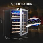 Wine Cabinet 24 Dual Zone Inch Wine Refrigerator 46 Bottles Built-in Wine Refrigerator - Image 4