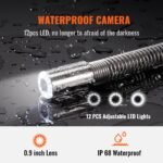 Pipeline Inspection Camera With DVR Function, IP68 Camera With 12 Adjustable LEDs, A 16 GB SD Card For Sewer Line, Home, Duct Drain Pipe Plumbing - Image 8