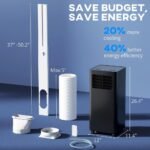 Mobile Air Conditioner, 441 Sq. Ft., AC Unit With Dehumidifier, Sleep, 24H Timer OnOff, Window Kit, Black - Image 2