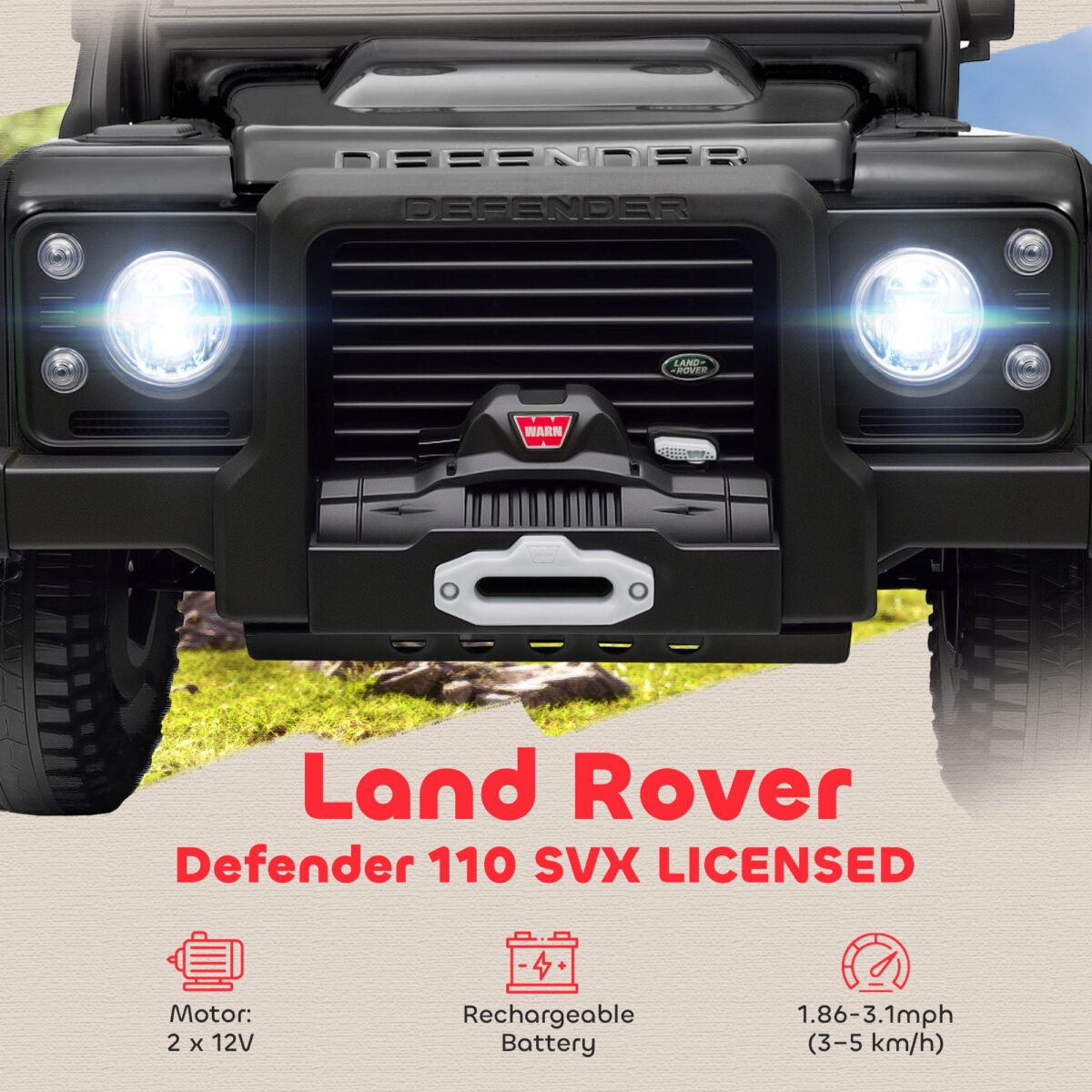 Electric Car For With Remote Control, Dual Motors, Spring Suspension, LED Lights, Black - Image 6