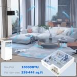 10000 BTU Mobile Air Conditioner For Cooling And Dehumidifying, Remote Control, 24H Timer, LED Display, Black - Image 2