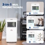 Portable Air Conditioner 7000BTU Remote Fan Modes 24 Hour Timer Auto Off - Image 3
