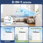 14000 BTU Portable Air Conditioner, Inverter & Dual Hose AC Unit W Cool, Dehumidifier, Fan, For 700 Sq. Ft, Window Kit - Image 4